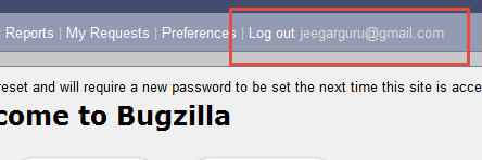 Log-in to Bugzilla