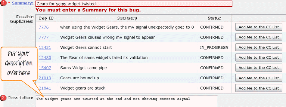 Creating a Bug-report in Bugzilla