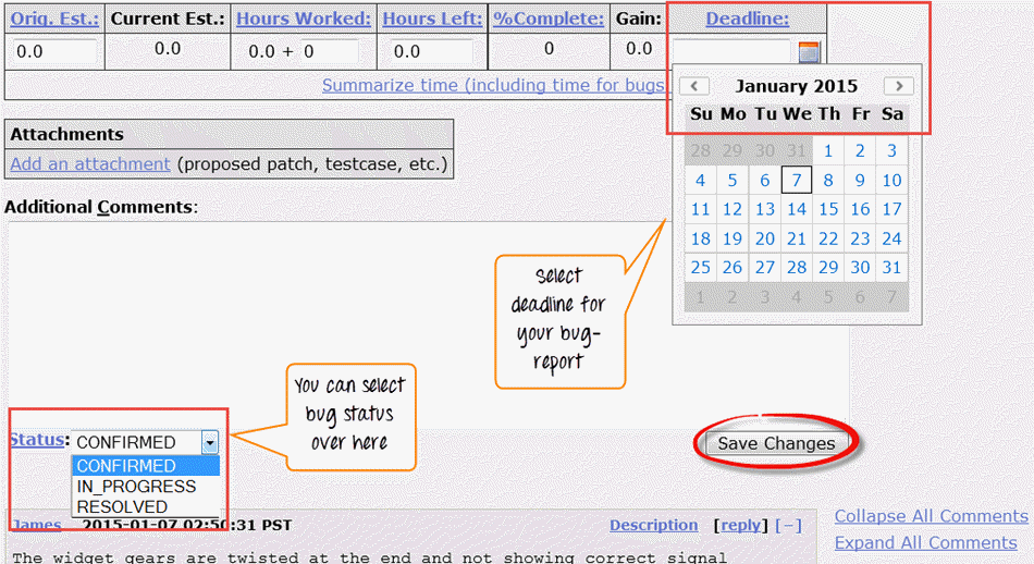 Creating a Bug-report in Bugzilla