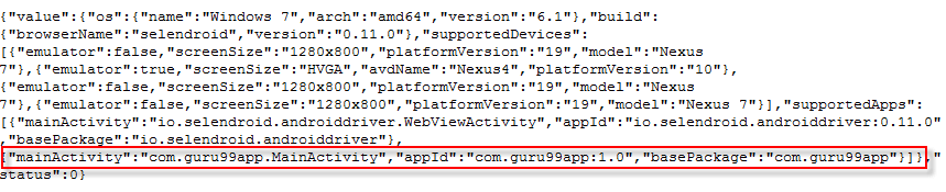 Selendroid Basic Command