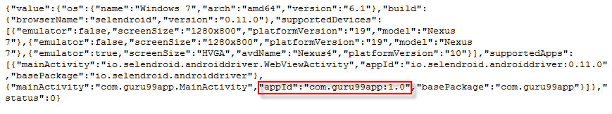 First Test with Selendroid