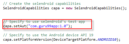 First Test with Selendroid