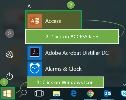 Start Microsoft Access