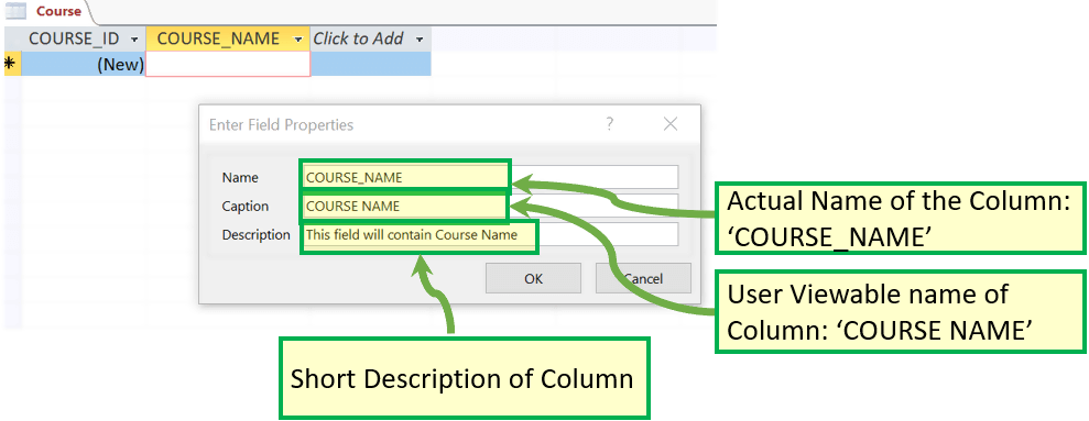 Create Table – Datasheet View