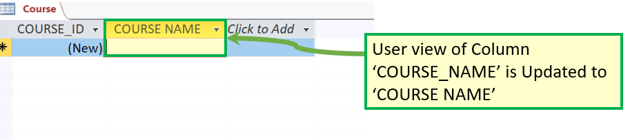 Create Table – Datasheet View