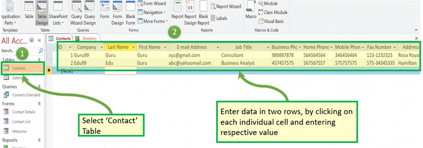 Forms in MS Access