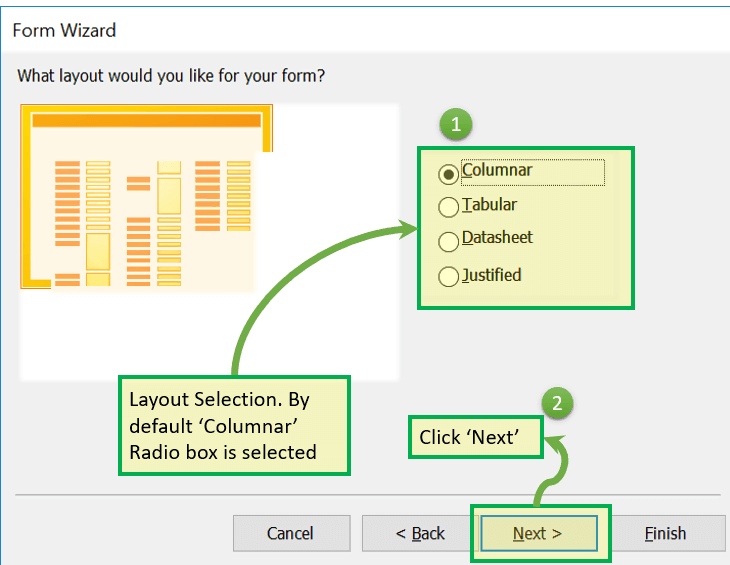 Create using Form Wizard