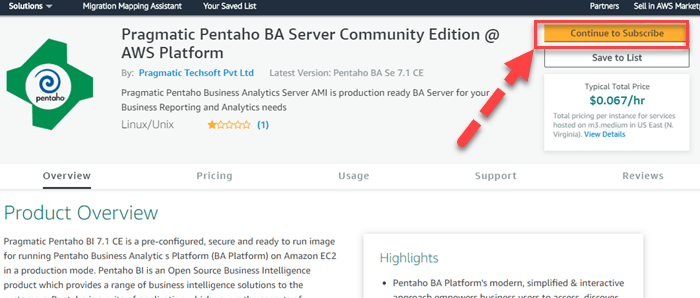 Install Pentaho in AWS