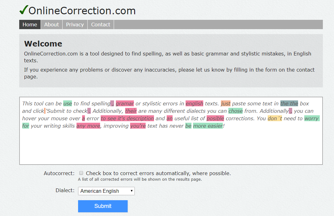 Online Correction