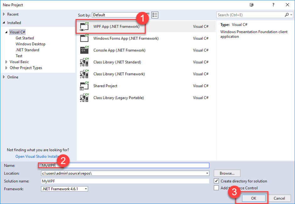 Create your first WPF Application