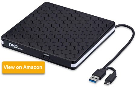 External DVD Drive, Amicool USB 3.0 Type- C
