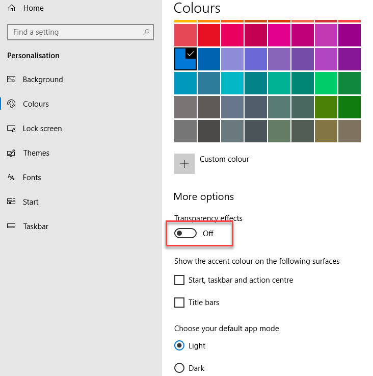 Select Opaque Effect