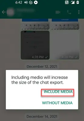 hack WhatsApp by exporting chat history