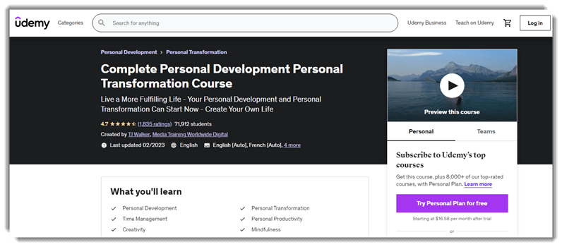 Complete Personal Development Personal Transformation