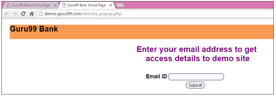 Handle Pop-up Window Using Selenium Webdriver