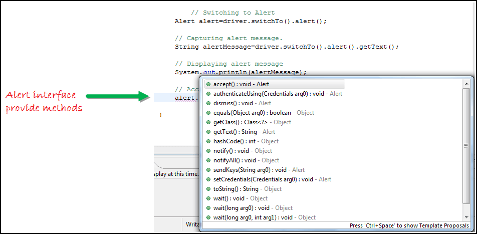 Handle Alert in Selenium WebDriver