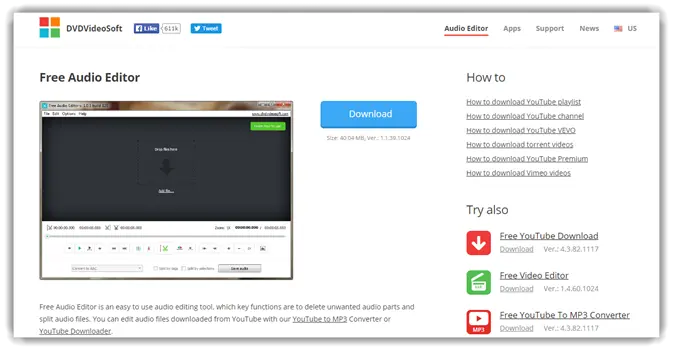 DVDVideoSoft Free Audio Editor