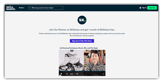 Ink drawing technique course