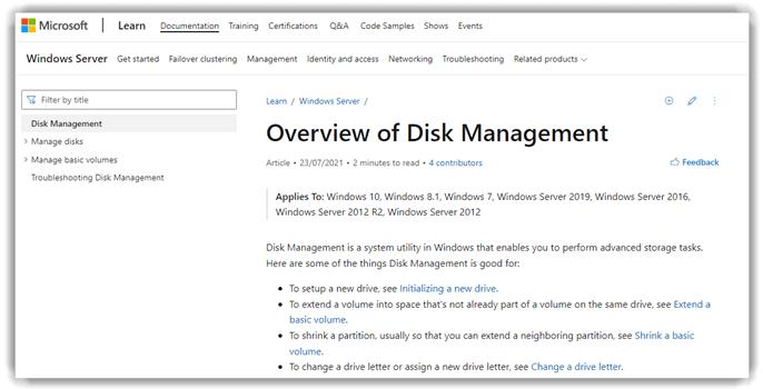 Microsoft Disk Management