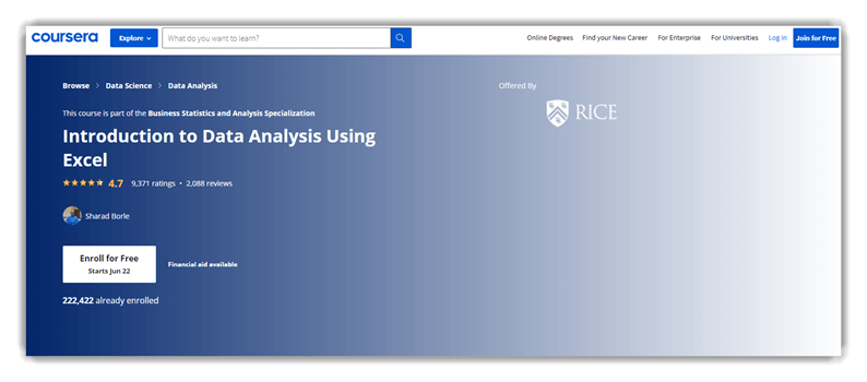 Introduction to Data Analysis Using Excel - Coursera