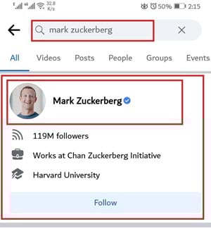 Locate the Facebook Profile URL On Mobile App