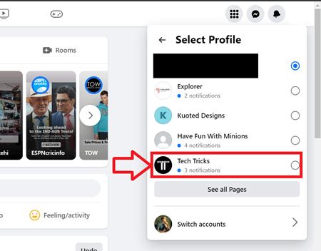 Find the Facebook URL of the Business Page on a PC