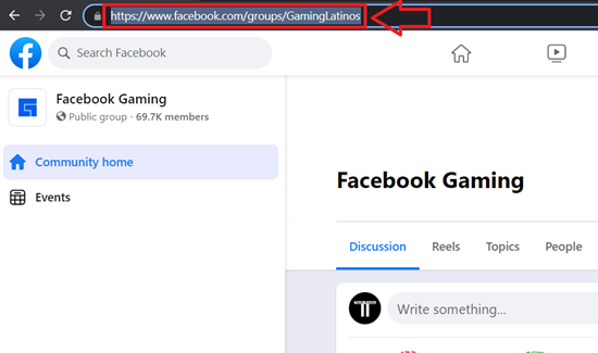 Find Facebook Groups Link using Computer