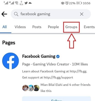 Find Facebook Groups Link using Computer