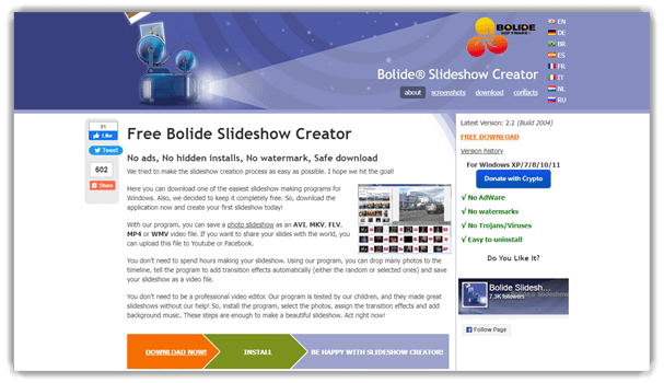 Free Bolide Slideshow Creator