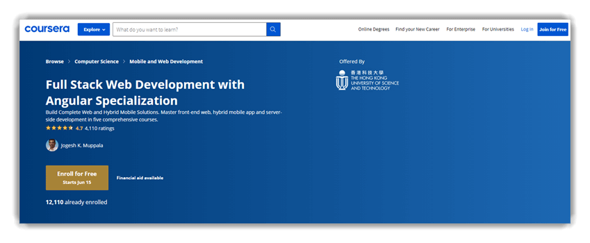 Full-Stack Web Development with Angular