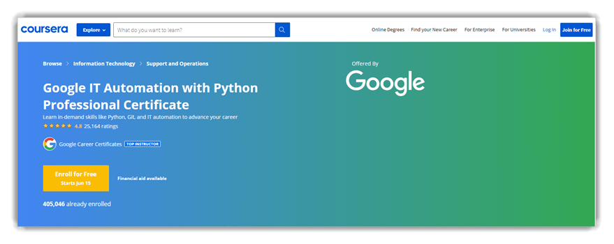 Google IT Automation with Python