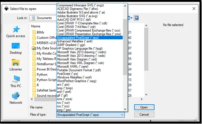 Open EPS File on Mac using Inkscape