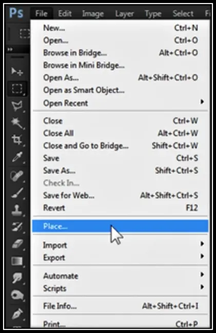Open an EPS File in Photoshop using Place