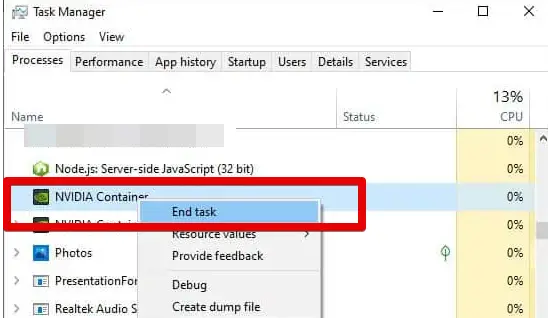 Reset the Graphics Card Driver Using Task Manager
