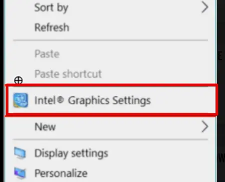 Use the Graphic Card Settings Window to Reset the Drivers-Intel Graphics Card
