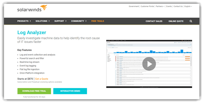 SolarWinds Log Analyzer