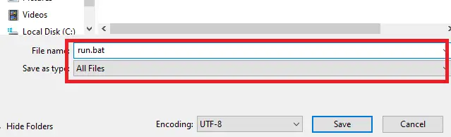 Creating a .BAT File