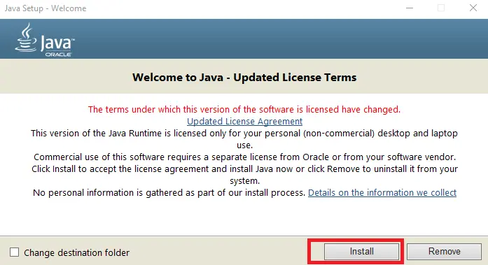 Install and Run Java Runtime Environment (JRE)