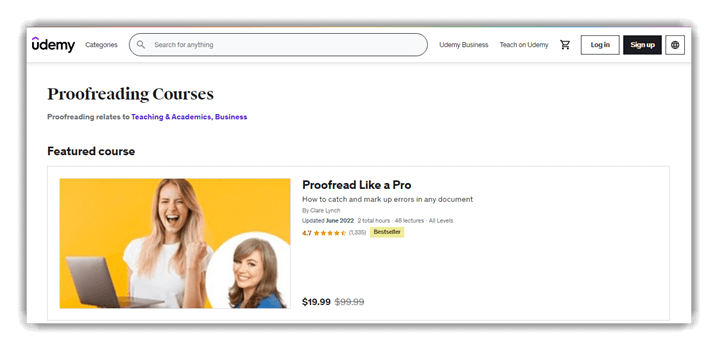 Udemy Proofreading Courses