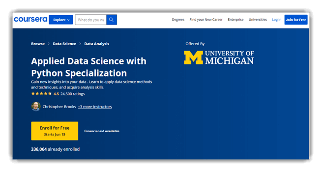 Applied Data Science with Python Specialization