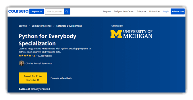 Python for Everybody Specialization