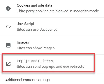 Enable and Disable Pop-Ups for Chrome