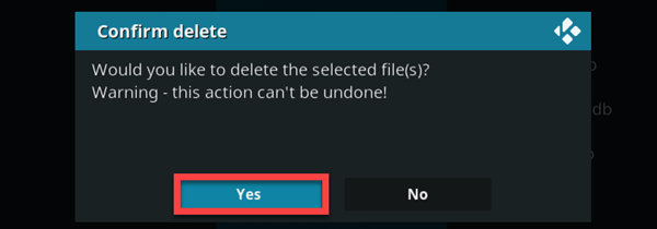 Delete the Kodi Database