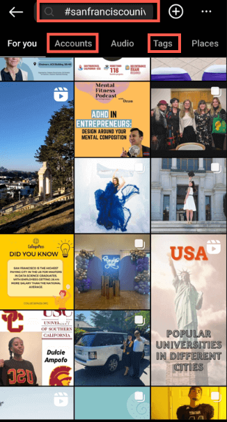 Find Instagram account using Instagram