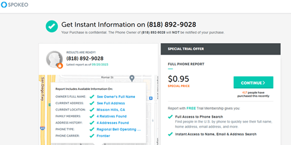 Find the Owner of a Cell Phone Number using Spokeo