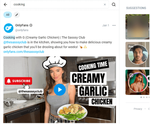 Find Someone’s Profile Through the OnlyFans Search Bar
