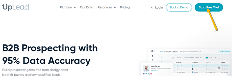 Find Email on Facebook Using UpLead