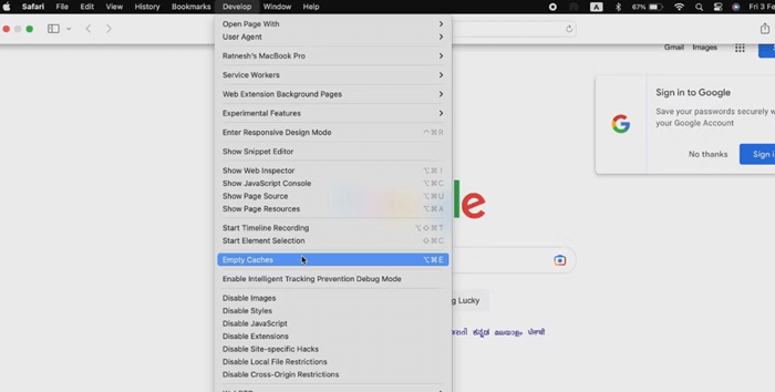 Flush Clear DNS Cache on Safari