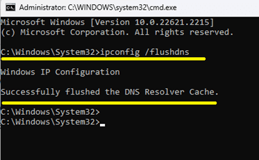 Code to Flush DNS Windows 10