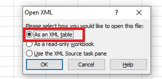 View XML files using Excel